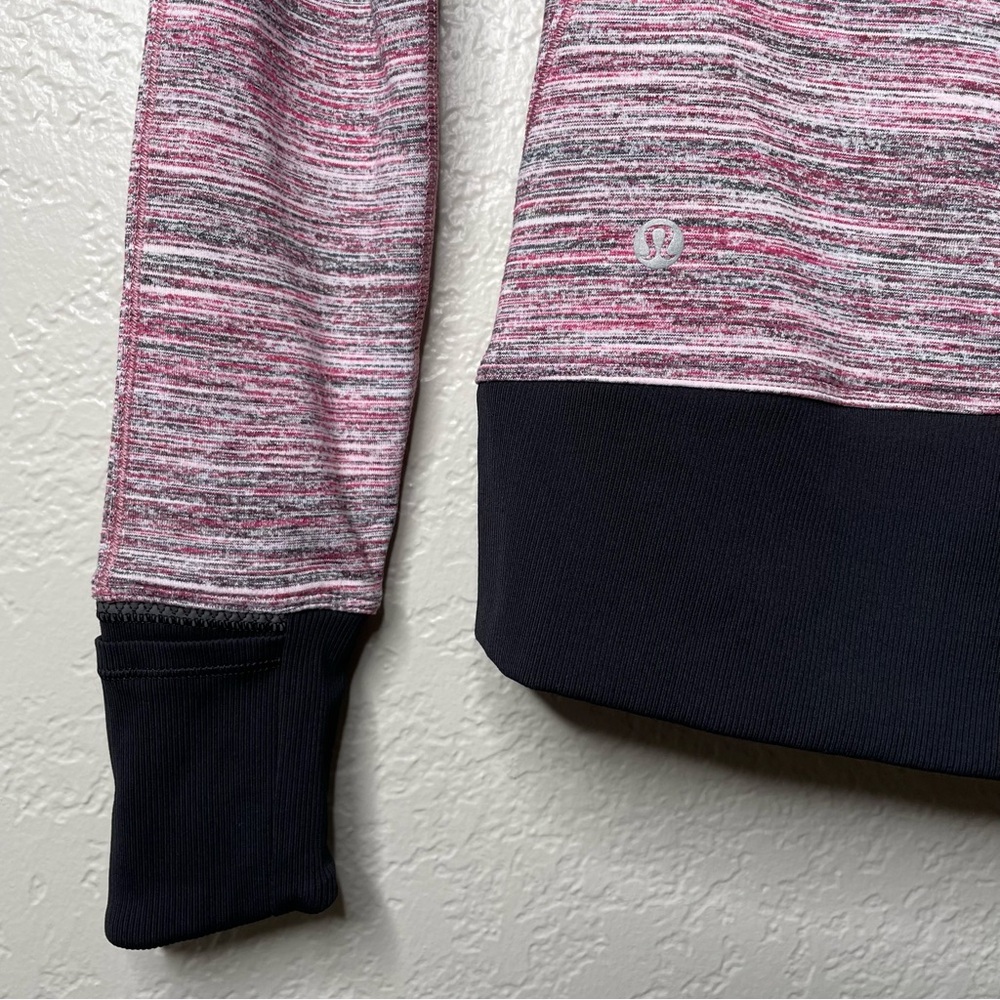 Lululemon Runderful 1/2 Zip Space Dye Camo Berry Rumble Multi Workout Jacket - Picture 10 of 13